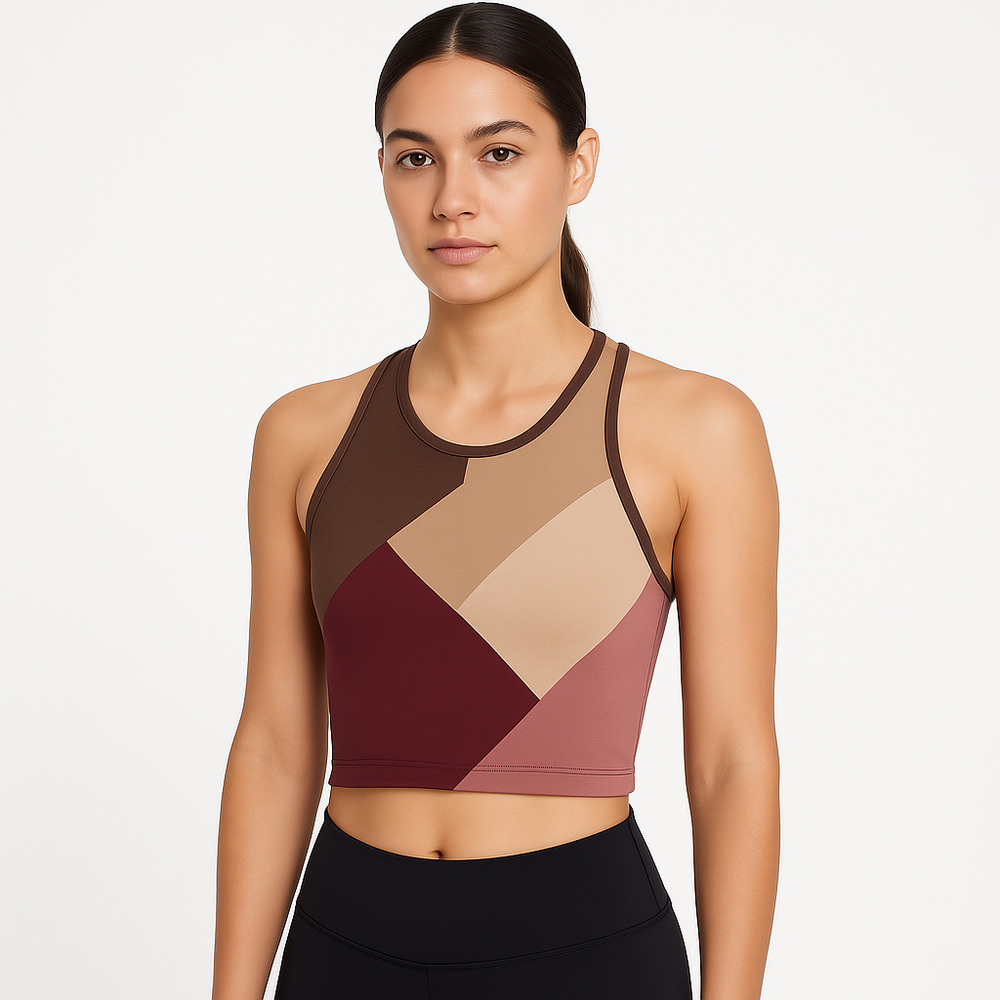 Nike Multicolor Sleeveless Geometric Racerback Crop Top Womens Extra‎ Small